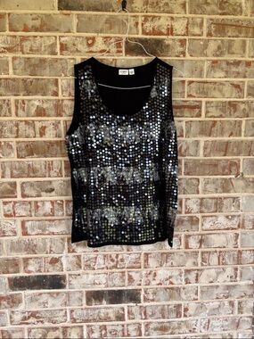 Cato Black Sequin Tank Top